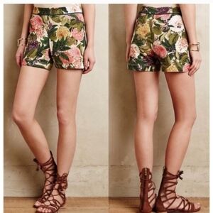 Anthropologie Elevenses Floral Shorts Ladies Size 4